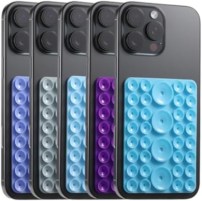 Revolutionary Silicone Octo Suction Cup Buddy Phone Mount – Hands-Free Multi-Function Grip for i Phone & Android Devices (Vibrant Blue, 5-Pack) – Ultimate Solution for Secure Navigation and Engaging Media Viewing