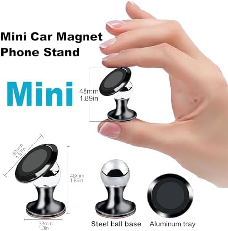 Revolutionary 360° Aluminum Magnetic Phone Holder for Car Dashboard – Universal Compatibility with i Phone 16 Pro/15/14/13/12, Samsung & Tablets – Ultimate Stability and Stylish Design for Safe Navigation on the Road