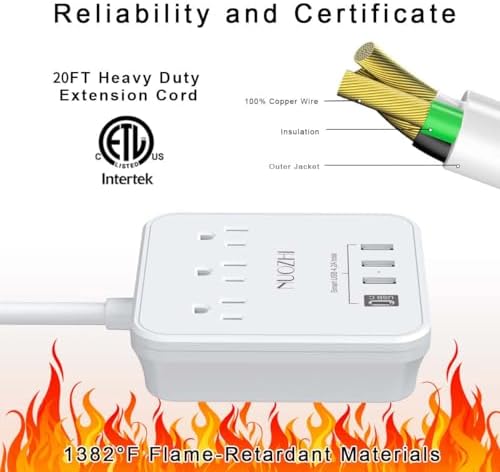 Travel Smart with the Cruise Essentials 6 Ft Non-Surge Power Strip: 3 Outlets & 4 USB Ports (1 USB-C) for Effortless Charging on Cruises, at Home, or in the Office – ETL Listed, Sleek Black Design for Enhanced Device Compatibility and Safety