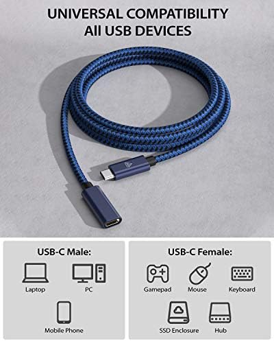 High-Speed USB C Extension Cable (20 Gbps Data Transfer, 240 W Fast Charging, 3.3 Ft) – USB 3.2 Type C Male to Female Adapter for i Phone 16, Pixel, PSVR2, Mac Book Air/Pro, and Dell XPS – Optimal Versatility & Enhanced Performance in a Sleek Red Design