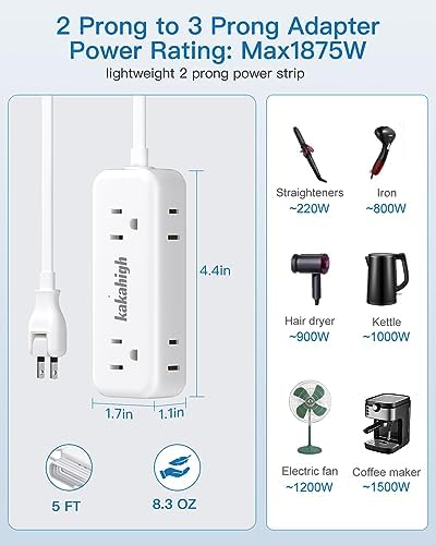 Revolutionize Your Charging Setup with the 10 FT Split Extension Cord – Featuring 4 AC Outlets, 2 USB-A & 3 USB-C Ports for Rapid 24 W Charging, Perfect Nightstand Solution for Shared Spaces in Bedrooms and Dorm Rooms – Compact Design for Maximum Flexibility and Enhanced Compatibility with All Devices
