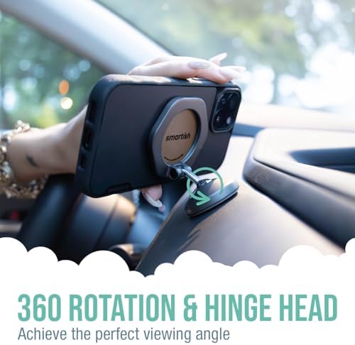 Elevate Your Driving Experience with the Smartish Mag Safe Car Mount – Mountaineer | Premium Magnetic Phone Holder for i Phone 16/15/14/13/12 | Extra Strength Adhesive for Secure Dashboard Mounting | Stylish Beige Design with 360-Degree Rotation for Optimal Viewing | Perfect Accessory for Seamless Connectivity and Navigation