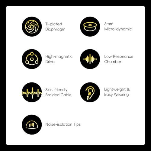 Experience Pinnacle Sound Precision with Hi By Yves Hi Fi Wired In-Ear Monitors – Premium Earbuds with Advanced Titanium Drivers and 6 mm N52 Magnets for Audiophile-Level Fidelity – Custom Dual-Density Ear Tips for Superior Noise Isolation and Universal Device Compatibility