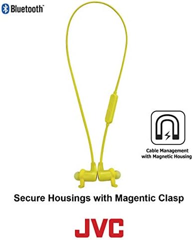 JVC Black and Yellow Wireless Sport Headphones – Water-Resistant Bluetooth Earbuds with Locking Ear Fit for Active Lifestyles – Sweatproof and Secure for Athletes – Ultimate Audio Experience for Workouts and Outdoor Activities