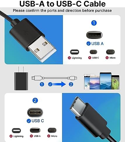 5 Ft USB C Wall Charger for Samsung Galaxy A Series – Fast Charging Adapter Compatible with A04 S, A03 S, A02 S, A01, SM-A047, SM-A037, SM-S134, SM-A025 – Durable Power Cable for Enhanced Charging Flexibility