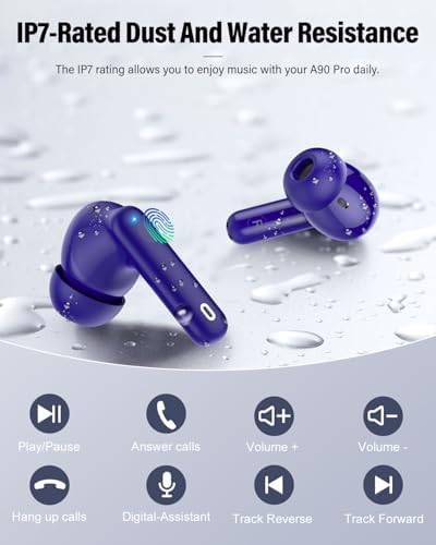 Elevate Your Audio Experience with Rose Gold Wireless Earbuds – Bluetooth 5.4 Connectivity, IP7 Waterproof Protection, and 36-Hour Playtime – Perfect for Active Lifestyles, Sports, and Seamless Communication – Stylish Comfort and Superior Noise-Cancellation for Uninterrupted Listening