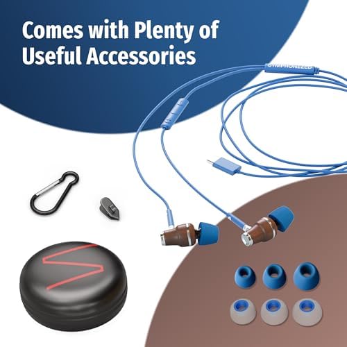 Elevate Your Audio Experience with Symphonized Premium Wooden Wired Earphones – USB C, Deep Bass & 3 D Sound, Enhanced Noise Cancellation (90%) for i Phone 15-16 & Android Devices – Perfect for Music Lovers and Professionals Seeking Superior Sound Quality