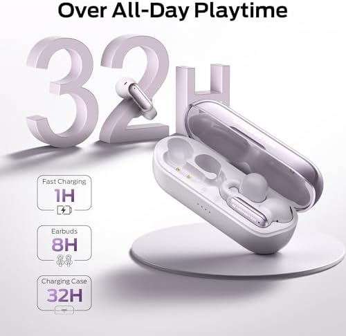 Monster AC601 Open Wireless Earbuds – Advanced Bluetooth 5.4 Clip-On Headphones with Superior Environmental Noise Cancellation and IPX5 Waterproof Design – Sleek Purple Earphones Perfect for Active Lifestyles and Crystal Clear Audio Quality