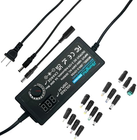 Versatile 120 W Universal AC to DC Power Adapter – Adjustable 3 V to 12 V, 10 A Output with 14 Interchangeable Tips & Polarity Converter for Seamless Compatibility with LED Strip Lights, Printers, CCTV Cameras, and More – Ultimate Efficiency and Durability Ensured