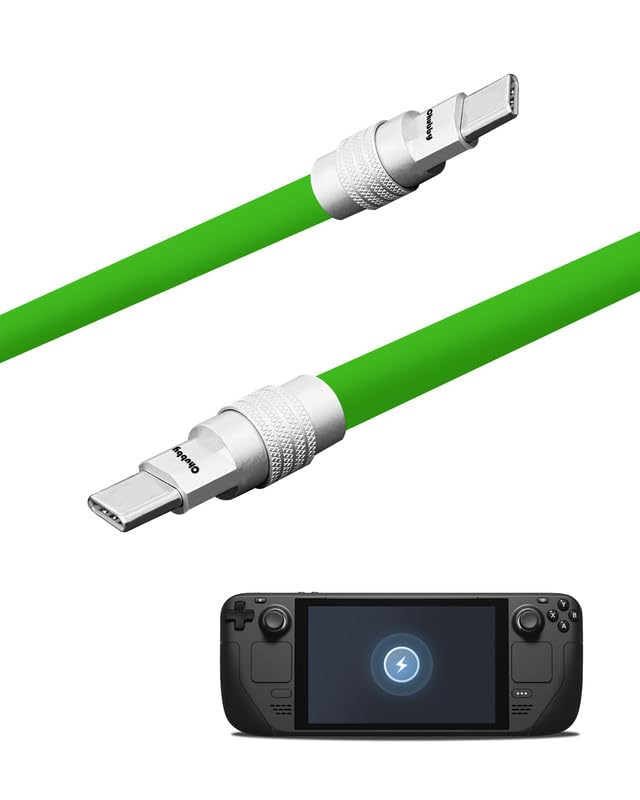 Ultimate 100 W USB Type C Fast Charging Cable for Steam Deck – 6.6 ft Durable Silicone Charger with Tangle-Free Design, Ideal for Gamers & Tech Lovers, Superior Power Delivery for All USB-C Devices