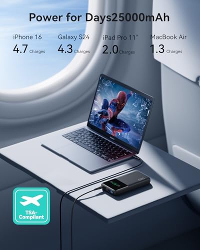 Experience Uninterrupted Power with INIU 140 W High-Capacity 27000 m Ah Portable Charger – Fast Charging USB-C Power Bank for Laptops, Tablets, and Phones with Digital Display – Perfect Travel Companion for i Phone 16, i Pad, Mac Book, and More
