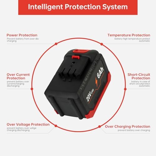 High-Performance 20 V 6000 m Ah Battery for DA YI Electric Garden Tools – Ultimate Compatibility and Safety Features with Overcharge, Overdischarge, and Temperature Protection for Seamless Gardening Efficiency