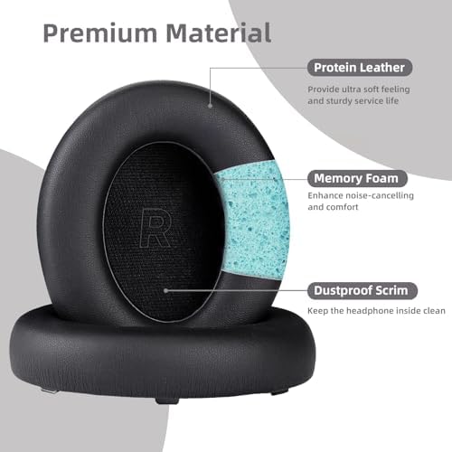 Ultimate Comfort Earpads for Bose Quiet Comfort Ultra Wireless Headphones – Premium Protein Leather & High-Density Memory Foam for Superior Noise Isolation and Enhanced Audio Experience