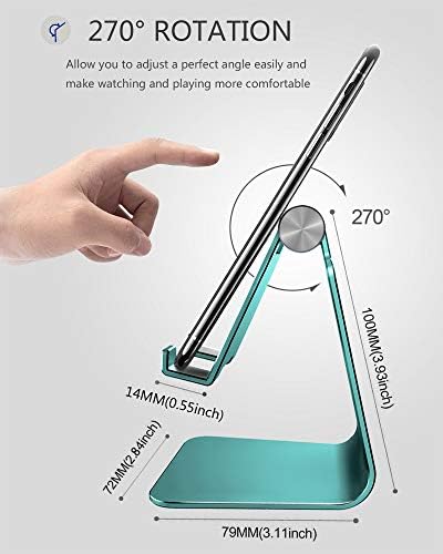 CreaDream Adjustable Cell Phone Stand, Phone Stand, Cradle, Dock, Holder, Aluminum Desktop Stand Compatible with Phone 13 12 Pro Max Charging, Accessories Desk, All Mobile Phones, Sierra Blue – Enhanced Compatibility and Speed