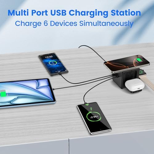Ultimate 3-in-1 Wireless Charging Station for Apple Devices – Fast Charge Your i Phone 16/15/14/13/12, Air Pods Pro 2, and Apple Watch Series 9/8/7 with Multi-USB Ports for i Pads and Tablets – Compact Design for Streamlined Charging Solutions – Enhanced Compatibility and Speed for All Your Essential Gadgets