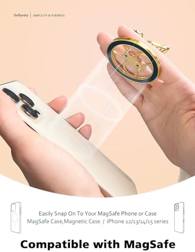 Transform Your Mobile Experience with the Chic Magnetic Phone Grip for Mag Safe – Stylish Butterfly Design in Rose Gold and White, Featuring Versatile Kickstand and Universal Adapter Ring for Enhanced Functionality and Secure Hold
