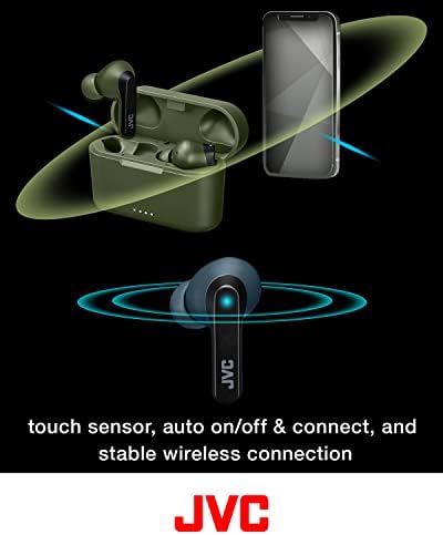 JVC RIPTIDZ True Wireless Earbuds – Advanced Touch Control, Versatile Single-Ear Functionality, IPX5 Waterproof Rating, Bluetooth 5.1 Technology, Exceptional 30-Hour Battery Life, Stylish Black Finish for Active Lifestyles – HAA9 TB (Black)