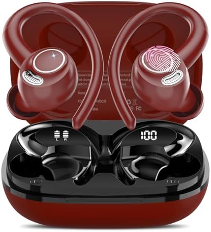 Unleash Your Potential with Jesebang Bluetooth 5.3 Wireless Sport Earbuds – Superior Hi-Fi Audio, 40-Hour Playtime, and IPX7 Waterproof Design for Ultimate Performance – Ergonomic Secure Fit for Uninterrupted Comfort During Running and Outdoor Adventures – Perfect for Fitness Enthusiasts and Music Aficionados