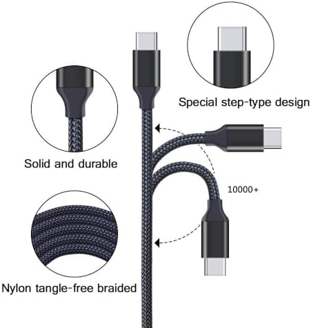Ultimate Fast Charging USB Wall Charger Block with Dual Ports & 3 Pack 6 ft Type C Cables – Ideal for Samsung Galaxy S24/S23/S22/S21, i Phone 16/15, Google Pixel 9/8 Pro – Enhanced Compatibility & Speed for All Your Devices