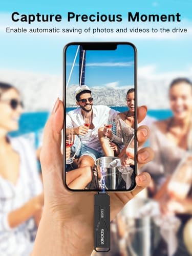 Unleash Your Digital Freedom with the SCICNCE 512 GB Flash Drive: Effortless Plug and Play Memory Stick for i Phone, i Pad, Android, and PC – Ultimate Storage Solution for Photos, Videos, and Documents in Sleek Metal Silver Design – Fast Transfers, No App Required, Perfect for On-the-Go Backup