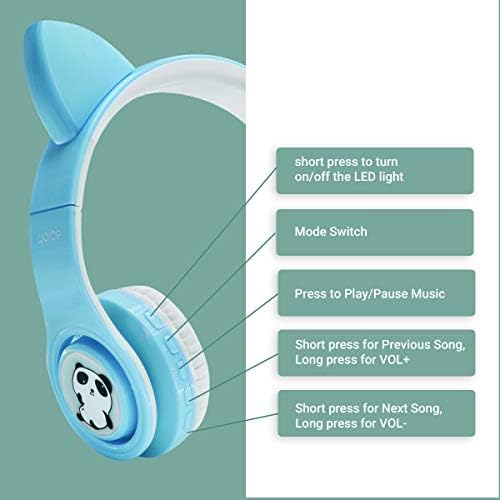 Vibrant Purple Wireless Bluetooth Headphones for Kids with LED Lights – Safe 85 d B Volume Control, Music Sharing Fun, and Long Battery Life – Perfect Over-Ear Headphones for Boys and Girls to Enjoy Music and Learning on the Go