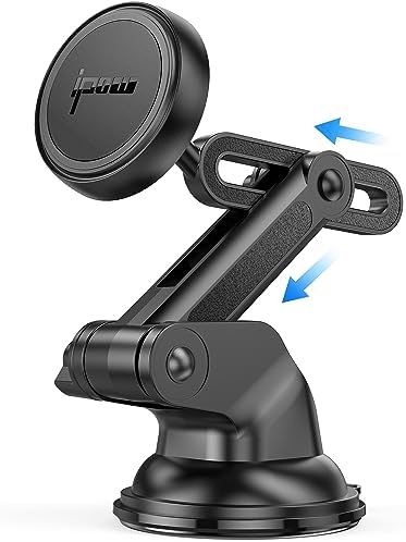 Ultimate IPOW Magnetic Car Phone Mount – Upgraded Alligator Clip Design for Unmatched Stability | Strong Magnet for i Phone 14, 13, 12 Pro Max & Samsung Galaxy | Universal Smartphone Compatibility | Effortless One-Handed Operation & Adjustable Vent Clip for Enhanced Viewing Experience