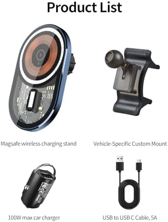 Transform Your Toyota Highlander Driving Experience with the Premium Wireless Charging Phone Holder (2020-2025) – 360° Rotating Mount for Effortless Navigation and Qi Charging, Stylish Auto Interior Upgrade, Perfectly Compatible with Mag Safe Technology