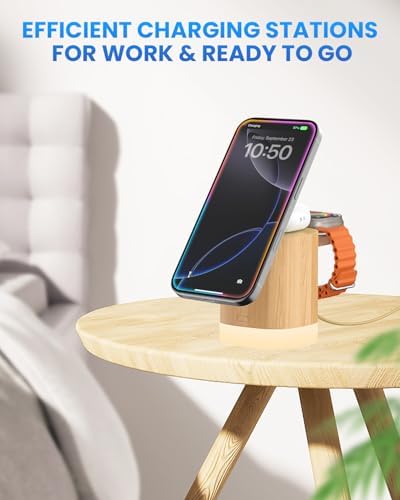 Travel-Ready Joy Geek 3-in-1 Wireless Charging Station – Fast Mag-Safe Charger for i Phone 16-12 Series, Apple Watch Series 10-2, and Air Pods Pro – Ultimate Compatibility and Speed for On-the-Go Lifestyle