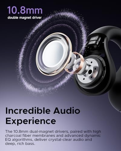 Elevate Your Sound Experience with truefree B1 Open-Ear Wireless Earbuds – Cutting-Edge Bluetooth 5.4 Technology, Immersive Spatial Audio, Ultra-Lightweight Clip-On Design, 25-Hour Long Battery Life with Quick Charge, Effortless Multipoint Connectivity for Smooth Device Switching, and Customizable Audio Settings via App for Personalized Listening Excellence. Perfect for Active Lifestyles, These Innovative Earbuds Combine Comfort and Awareness, Allowing You to Enjoy Music, Podcasts, and Calls While Staying Aware of Your Surroundings. Designed for Everyday Use, Whether at the Gym or on the Go, truefree B1 Offers Unmatched Sound Quality and Convenience, Transforming Your Audio Journey with Each Note.