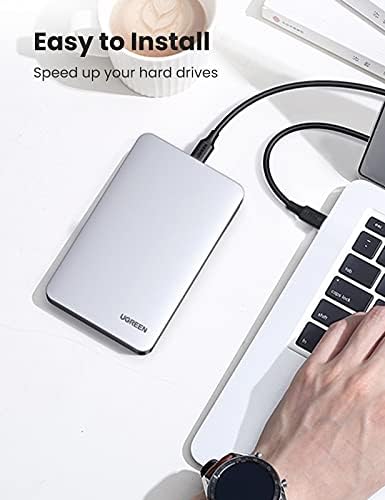 UGREEN USB C Hard Drive Enclosure for 2.5″ SATA SSD & HDD – Premium Aluminum Adapter with USB 3.1 Gen 2 Technology for Ultra-Fast Data Transfer – Compatible with Mac Book Pro, Air, WD, Seagate, Toshiba, Samsung, Hitachi – Enhanced Performance with UASP Support for Effortless Storage Solutions