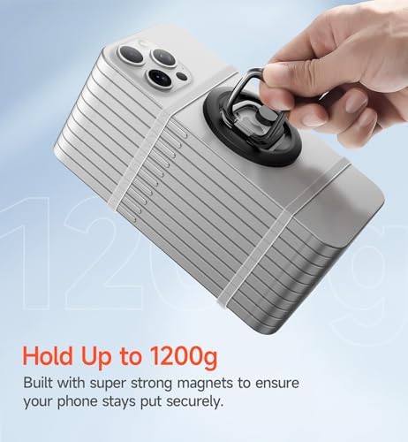 SURITCH Mag Safe Phone Grip – Innovative Magnetic Ring Holder for i Phone 15 Series, 360-Degree Adjustable Kickstand for Optimal Viewing, Ergonomic Design for Secure Handling, Sleek Silver Finish, Seamless Compatibility with Mag Safe Cases – Transform Your Mobile Experience