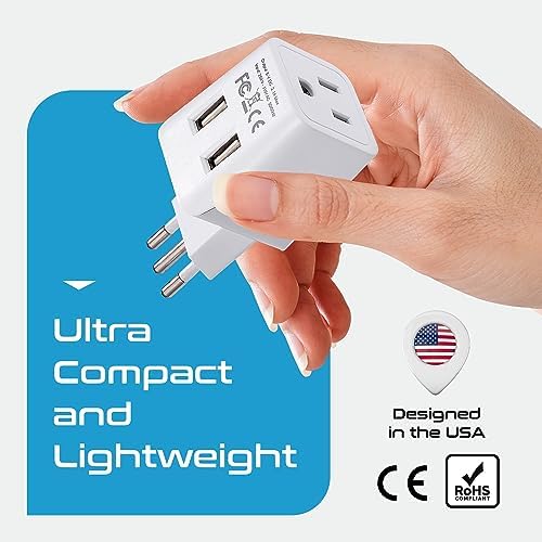 Compact Dual USB Travel Adapter for Effortless Charging in Australia, New Zealand, and China – Essential Type I Plug for Phones, Tablets, and Cameras – Quick Charge Capability with Universal Compatibility for Hassle-Free Global Adventures