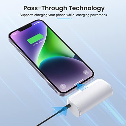 Ultra-Compact 5200 m Ah Power Bank for i Phone – PD Fast Charging Mini Portable Charger with Enhanced Compatibility for i Phone Models 14/13/12/11/XS/XR/X/8/7/6/6 s – Essential On-the-Go Battery Backup for Busy Lifestyles