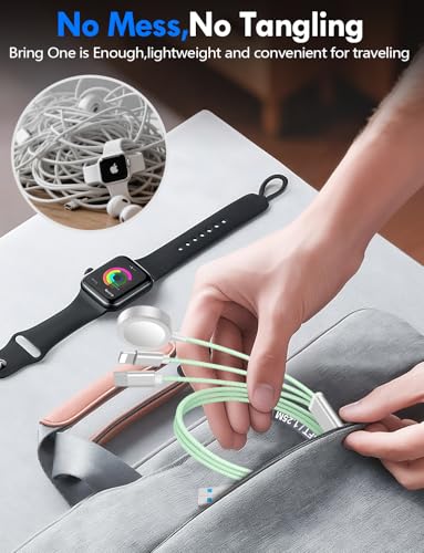 Ultimate 2-Pack Fast Charging Cable Set: Versatile USB A/Type C/Lightning Cables for Quick Charging of Apple Watch & i Phone, 4 FT Length for Seamless Travel Compatibility with i Phone 11-16, i Pad, Apple Watch Ultra & SE, Durable Multi-Device Solution for Enhanced Power Efficiency and Convenience