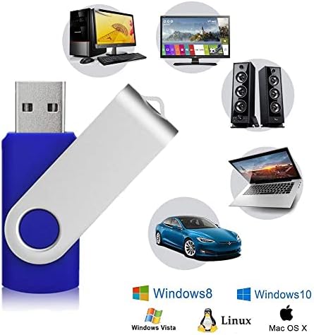 Colorful 5-Pack Aiibe 128 GB USB Flash Drives – High-Speed USB 2.0 Memory Sticks for Effortless File Transfers and Dynamic Data Storage Solutions in Black, Red, Yellow, White, and Purple