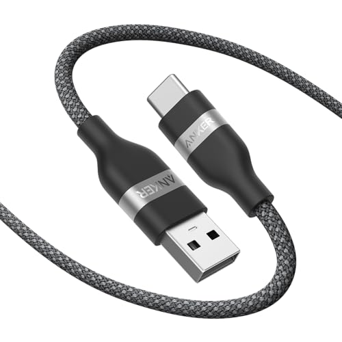 Anker Car Carplay Cable for iPhone 16 15 Pro Max Plus, Upcycled Braided USB A to USB C Car Charger Cord for Samsung Note20 and More (3FT, Black) – Enhanced Compatibility and Speed