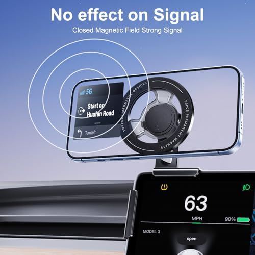 2025 Enhanced Tesla Phone Mount for Model 3/Y – Ultimate Mag Safe Magnetic Holder with 360° Rotation, Unmatched Stability for All Smartphones, Streamlined Design for Seamless Integration, Effortless Installation Without Tools, Elevate Your Driving Convenience and Style