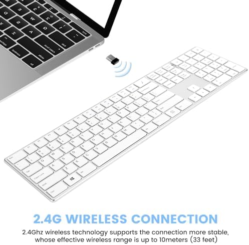 K01 R 2.4 G Wireless Keyboard – Ultra-Slim Compact Design with Numeric Keypad for Effortless Typing on Windows PCs & Laptops, Long-Lasting Battery Life, Whisper-Quiet Keys for Enhanced Productivity, Perfect for Home & Office Use