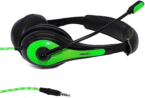 Avid AE-36 White Headset with Adjustable Boom Microphone – Ultimate Classroom Audio Solution for Students and Educators, Compatible with Tablets, Lightweight Design for Extended Use, Superior Sound Clarity for Testing and Assessments