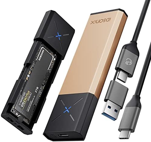 i Dsonix High-Speed M.2 NVMe Enclosure Adapter with Heavy-Duty Protector – 10 Gbps USB C SSD Converter for M.2 PCIe & AHCI SATA – Ultimate Portable Storage Solution with Enhanced Durability and Rapid Data Transfer Efficiency