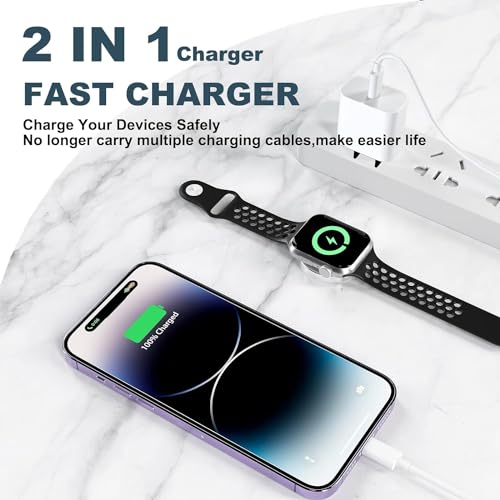 Revolutionize Your Charging Experience with the 2-in-1 Magnetic Charger for i Phone 15 and Apple Watch – Swift 20 W USB-C Power Delivery for Effortless Compatibility with i Phone 15 Pro Max, i Pad Models, and All Apple Watch Generations. Enjoy Ultimate Portability with a Lightweight Design and Superior Durability for Seamless On-the-Go Power Solutions. Say Goodbye to Cable Clutter and Hello to an Organized Charging Setup with This Innovative Dual Charging Marvel!
