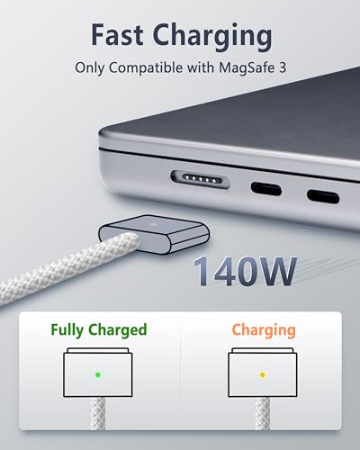 Magnetic USB-C Charging Cable (2 m) – Midnight Blue – Fast 3-in-1 Charge for Mac Book Air & Pro – Effortless Magnetic Connection, Durable Design for Ultimate Convenience – Perfect for Home & Office Use