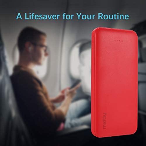Miady 2-Pack 10000 m Ah Slim Dual USB Portable Power Bank with Type-C Fast Charging – Ultimate Backup Solution for i Phone 16/15/14/13, Galaxy S24/22, i Pad, and Android Devices (Vibrant Red & Blue) – Stay Connected Anywhere!