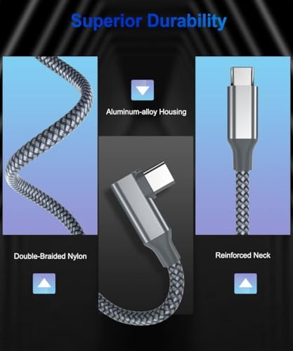 Elebase Right Angled USB Type C to C 100W Cable 6.6FT with USB A Adapter,90 Degree Power Delivery Fast Charging PD Charger Cord for MacBook Mac Pro,iPad 10 10th Air 4 4th 5 5th Mini 6 6th Generation – Enhanced Compatibility and Speed