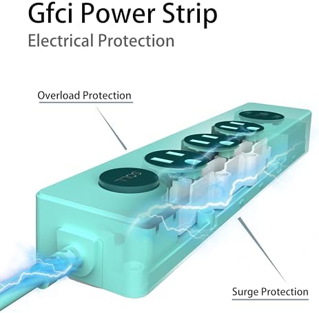 Ultimate IPX9 Weatherproof Outdoor Power Strip with 3 Outlets & 3 USB Ports (2 USB-C) – 5.18 FT Heavy-Duty Extension Cord for Versatile Power Solutions in Garden, Bathroom, Kitchen, Garage, and Office – Reliable Surge Protection & Fast Charging for All Devices