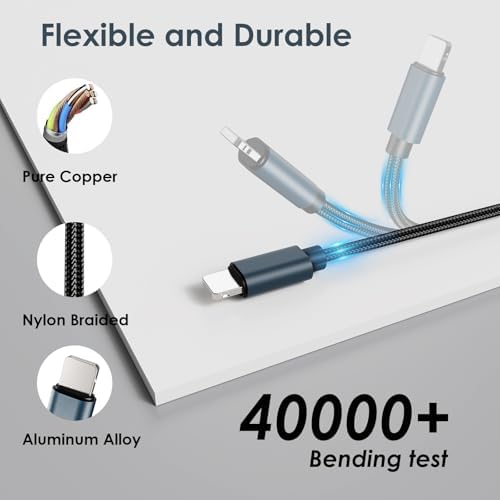 5 FT Multi-Device Charging Cable: Dual Compatibility for Apple Watch and i Phone – Rapid Charge for Series 10, Ultra, SE, All i Phone Models 16-13, Plus Galaxy S24 – Essential Travel Charger for Streamlined Power Management and Versatile Device Use