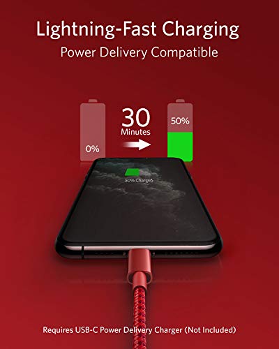 Anker Premium Nylon Braided USB C to Lightning Cable – 6 FT Durable MFi Certified Charger for i Phone 14 and More – Fast Charging & High-Speed Data Transfer Cable for Ultimate Connectivity