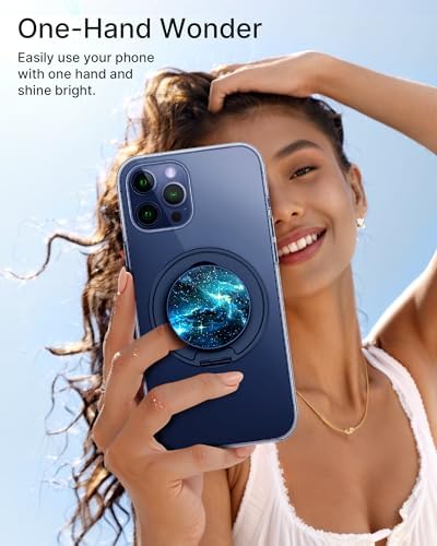 Glamour Pearl Magnetic Phone Grip Holder with Adjustable Kickstand – Ultimate Versatile Smartphone Accessory for i Phone, Android & Kindle – Secure Hands-Free Viewing & Stylish Design – Includes Magnetic Adapter for Effortless Compatibility and Enhanced Usability