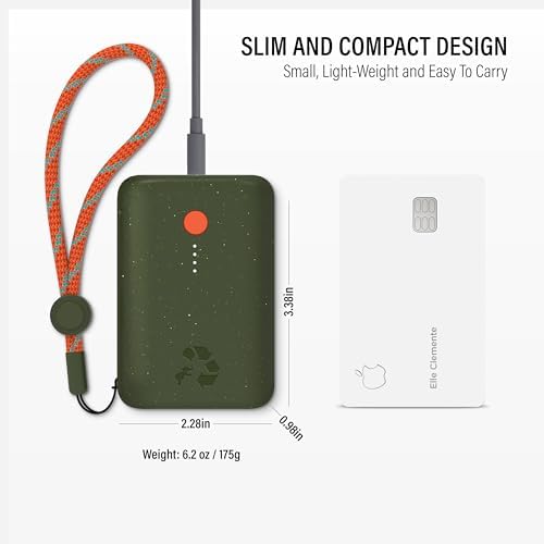 Ultimate Champ 10,000 m Ah Portable Charger – Dual USB-C Power Bank with 20 W Fast Charging for i Phone, Laptops, Tablets & More – Travel Essential with Included Cable for Enhanced Device Compatibility and Performance