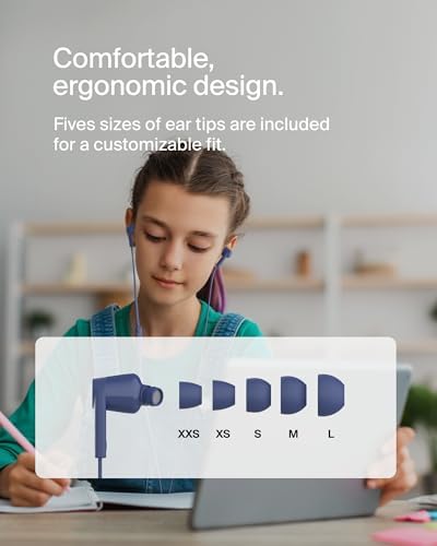 Belkin Sound Form USB-C Wired Earbuds – High-Fidelity In-Ear Headphones with Microphone for i Phone 15/16, i Pad Mini, Galaxy S25, and Google Pixel 9 – Water-Resistant Design and Ergonomic Comfort for Music Enthusiasts and Professionals – Durable Tangle-Free Cable for Everyday Durability and Convenience